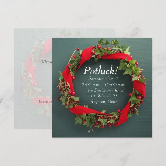 Kerstmis met wietlintje kaart (Voorkant / Achterkant)