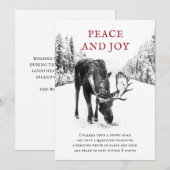 Kerstmis met wintersneeuwvredesgedicht vakantiecar feestdagenkaart (Voorkant / Achterkant)