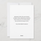 Kerstmis met wintersneeuwvredesgedicht vakantiecar feestdagenkaart (Achterkant)