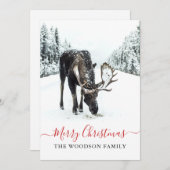 Kerstmis met winterwinter met pretkerst feestdagenkaart (Voorkant / Achterkant)