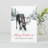 Kerstmis met winterwinter met pretkerst feestdagenkaart (Staand voorkant)