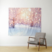 Kerstmis met winterwintersneeuwachtergrond wandkleed (In Situ (horizontaal))