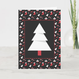 Kerstmis met witte bomen feestdagen kaart