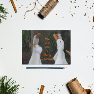 Kerstmis met Witte Eenden Caroling Feestdagenkaart