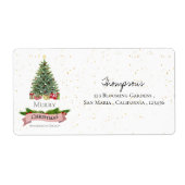 Kerstmis met witte neppare roze glitter van het Be Etiket (Voorkant)