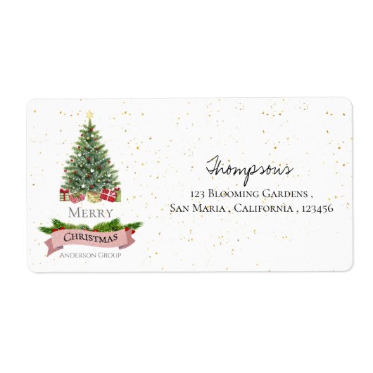 Kerstmis met witte neppare roze glitters van het b etiket (Voorkant)