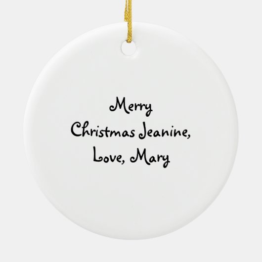 kerstmis met witte pony's keramisch ornament (Achterkant)