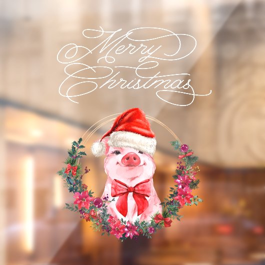 Kerstmis met witte rode kerst raamsticker (Vel 2)