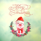 Kerstmis met witte rode kerst raamsticker (Vel 3)