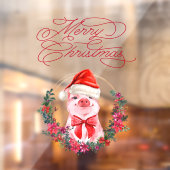 Kerstmis met witte rode kerst raamsticker (Vel 2)