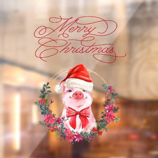 Kerstmis met witte rode kerst raamsticker (Vel 2)