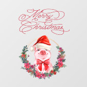 Kerstmis met witte rode kerst raamsticker (Vel)