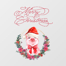 Kerstmis met witte rode kerst raamsticker