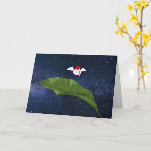 Kerstmis met witte tas kaart (Gele Bloem)