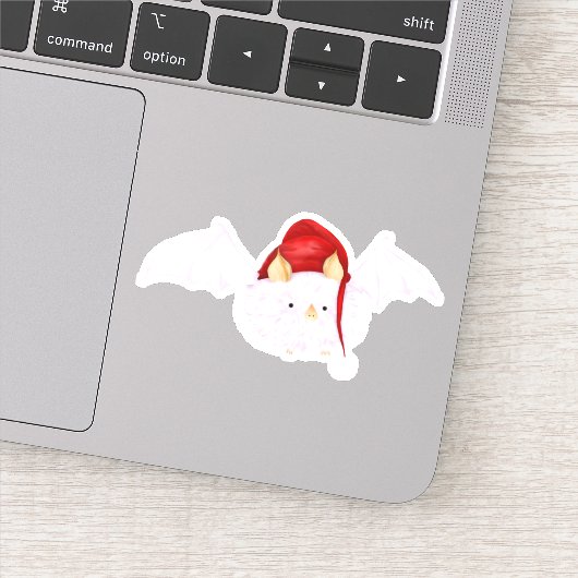 Kerstmis met witte tas sticker (Detail)