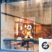 Kerstmis met zangende hondenkunst raamsticker (Cafe Raam)