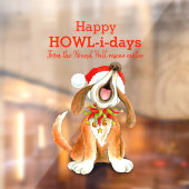 Kerstmis met zangende hondenkunst raamsticker (Vel 2)