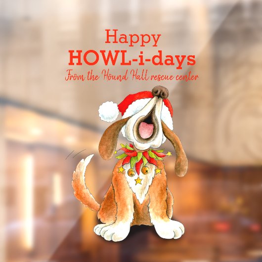 Kerstmis met zangende hondenkunst raamsticker (Vel 2)