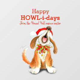 Kerstmis met zangende hondenkunst raamsticker