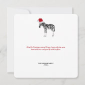 Kerstmis met Zebra Funny Animal met kerstkaart (Achterkant)