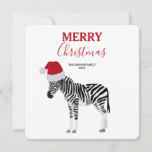 Kerstmis met Zebra Funny Animal met kerstkaart (Voorkant)