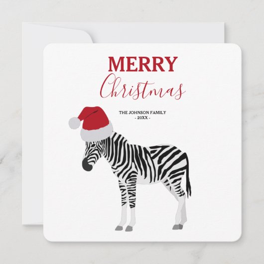Kerstmis met Zebra Funny Animal met kerstkaart (Voorkant)