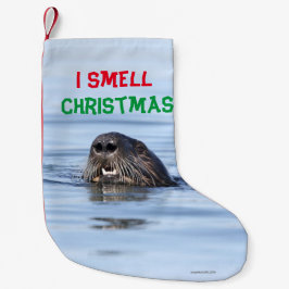 Kerstmis met zee otter kleine kerstsok