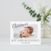 Kerstmis met zegeningen Foto Matig Wit Feestdagenkaart (Staand voorkant)