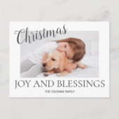 Kerstmis met zegeningen Foto Matig Wit Feestdagenkaart (Voorkant)