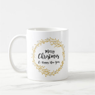 Kerstmis met zilveren glittersneeuwvlokken koffiemok