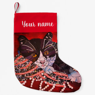 Kerstmis met zwart en wit kleine kerstsok