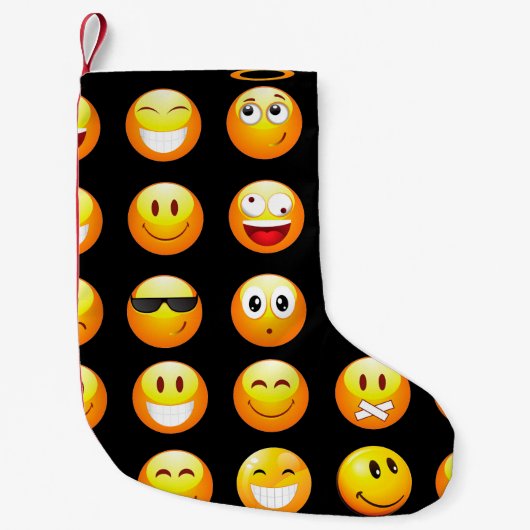kerstmis met zwarte emojis xmas kleine kerstsok (Voorkant)
