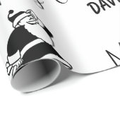 Kerstmis met zwarte en witte kerstman cadeaupapier (Rol Hoek)