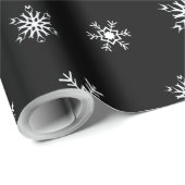 Kerstmis met zwarte en witte sneeuwvlokken cadeaupapier (Rol Hoek)