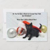 Kerstmis met zwarte kat - Humor - kerstKaart met p (Voorkant)