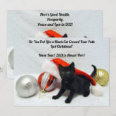 Kerstmis met zwarte kat - Humor - kerstKaart met p (Voorkant / Achterkant)