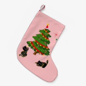 Kerstmis met zwarte katten kleine kerstsok (Voorkant (Hangend))