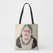 Kerstmis met zwarte katten tote bag (Voorkant)