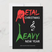 Kerstmis: Metal Guitar Rock Feestdagenkaart (Voorkant)