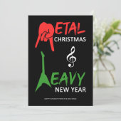 Kerstmis: Metal Guitar Rock Feestdagenkaart (Staand voorkant)