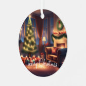 Kerstmis Metalen Ornament (Voorkant links)