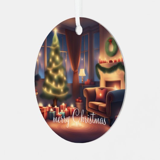 Kerstmis Metalen Ornament (Voorkant links)