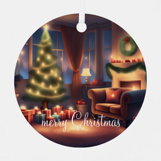 Kerstmis Metalen Ornament (Voorkant)