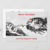 Kerstmis Michelangelo Funny Invitation Card Kaart (Voorkant / Achterkant)