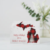 Kerstmis Michigan Buffalo Pset Feestdagenkaart (Staand voorkant)