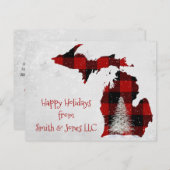 Kerstmis Michigan Buffalo Pset Feestdagenkaart (Voorkant / Achterkant)