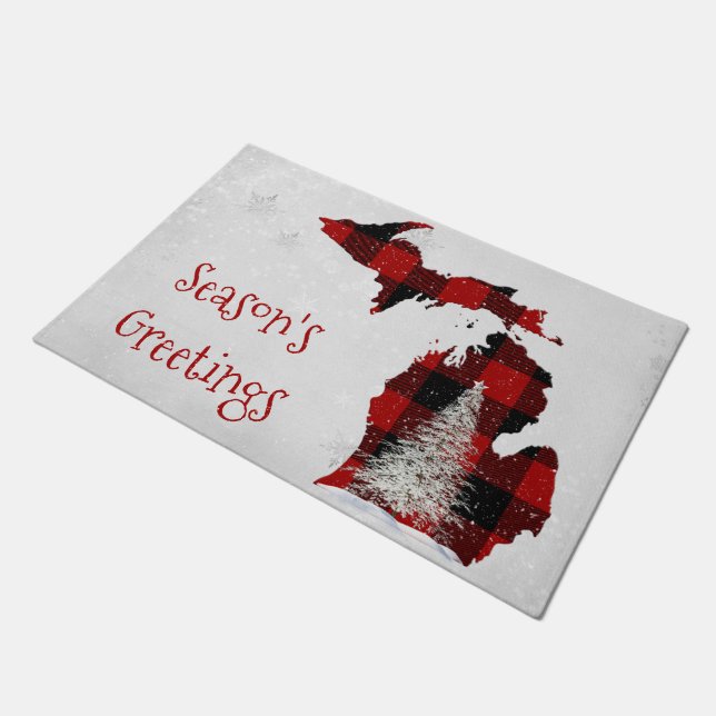 Kerstmis Michigan in Buffalo Pset Deurmat (Schuin)