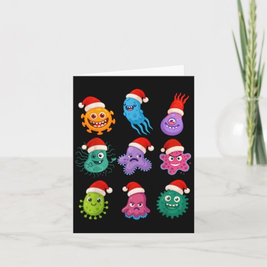 Kerstmis Microbiologie Bacteriën Kerstman Wetensch Kaart (Voorkant)