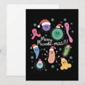 Kerstmis Microbiologie Wetenschap Docent Microbe Feestdagenkaart (Voorkant / Achterkant)