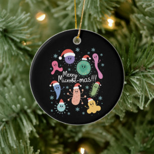 Kerstmis Microbiologie Wetenschapsleraar Microbe Keramisch Ornament